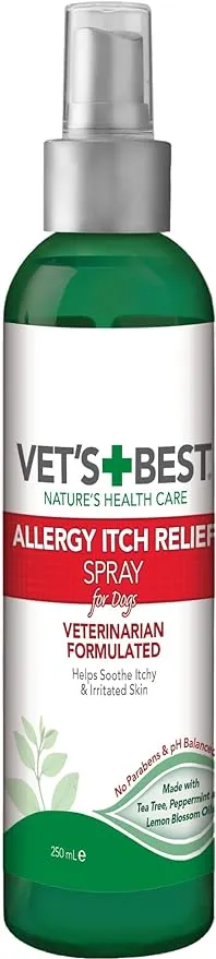 Vet's Best Allergy Itch Relief Spray for Dogs | Soothes Dog Dry Skin | Relieves The Urge to Itch, Lick, and Scratch | 8 Ounces