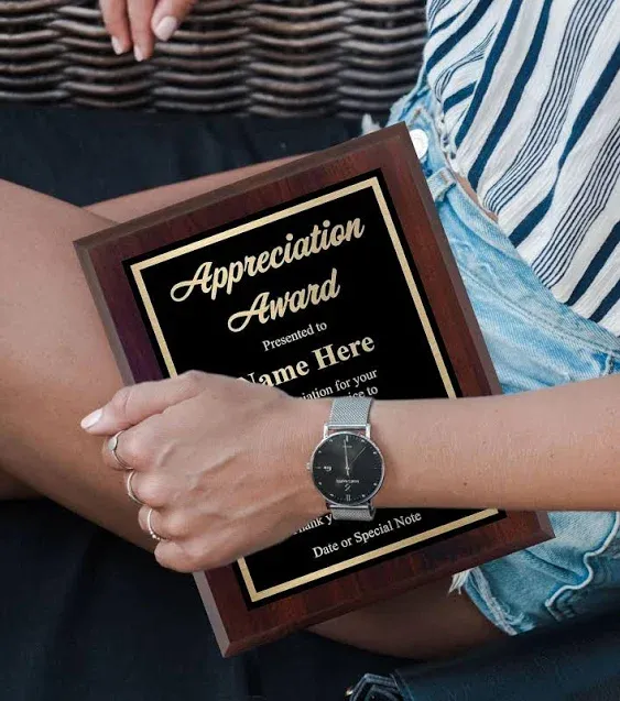 Custom Plaque for Appreciation - Personalized Engraved Award - Choose Your Size, Customize Now! (8x10)