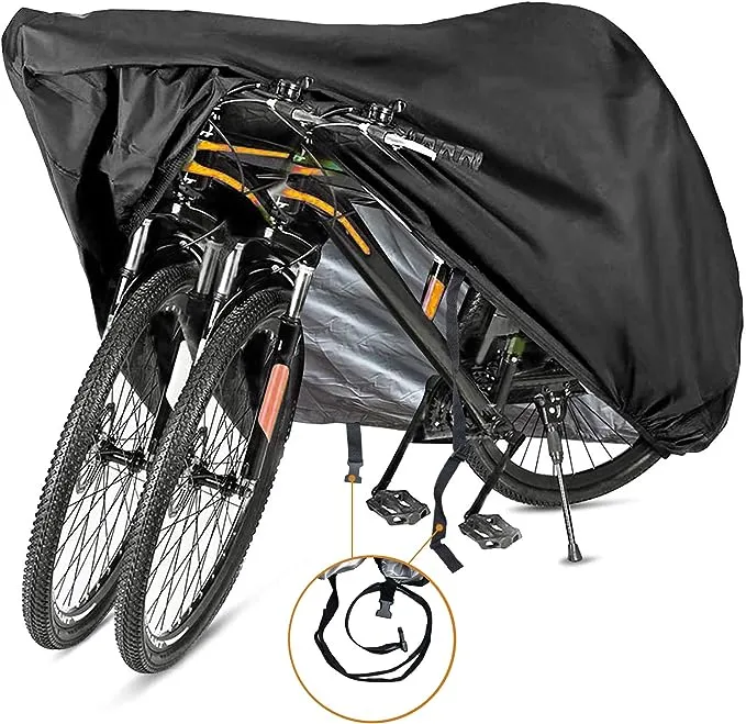 Szblnsm Bike Cover for 1, 2 or 3 Bikes - Outdoor Waterproof Bicycle Covers - 420D Heavy Duty Ripstop Material offers Constant Protection for All Type