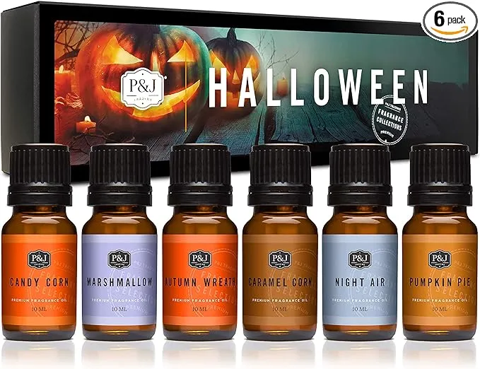 Halloween Fragrance Oil Set Pumpkin, Candy Corn, Autumn Scents for Candle Making