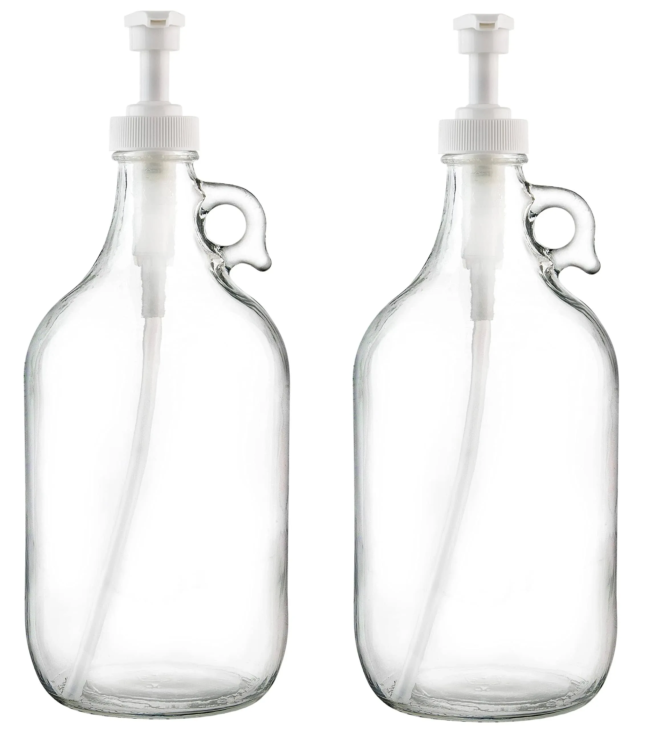 Half Gallon Glass Pump Dispenser Bottle Large Jug With Pump For Laundry Soap Dis