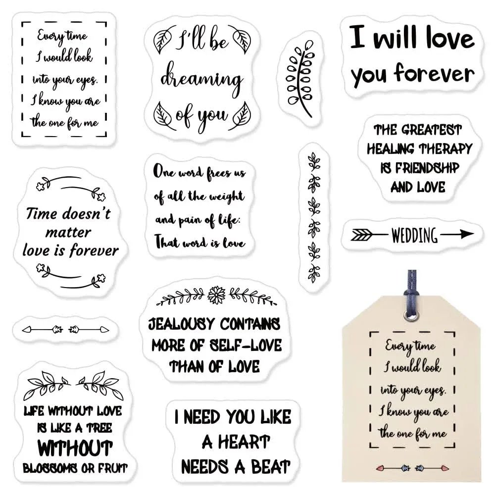 Valentines Words Clear Stamps for Card Making Decoration and Scrapbooking Sup...