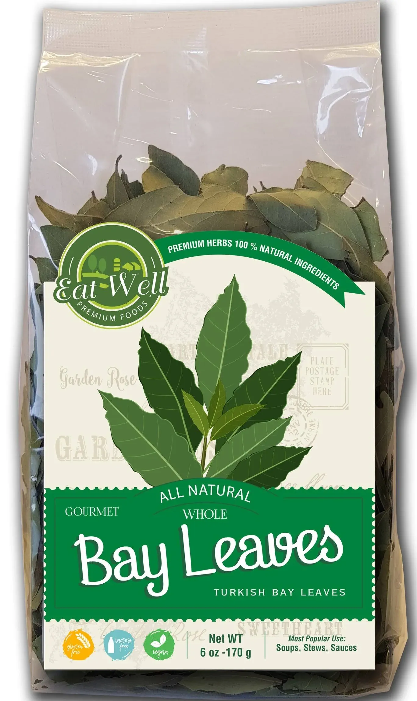 Eat Well Dried Bay Leaves Bulk Size 6 oz, Premium Turkish Whole Dried Laurel Tree Leaves, 100% Natural Bay Leaves Dried from the Bay Leaf Plant, Edible Cooks' Ingredients for Stewing and Bay Leaf Tea