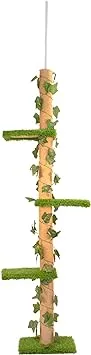 Downtown Pet Supply 4-Level Tall Cat Tower for Indoor Cats, Synthetic Grass - Tightly Woven Sisal Rope Cat Scratching Post with Stable Wooden Base - Extends from 93-97.5"