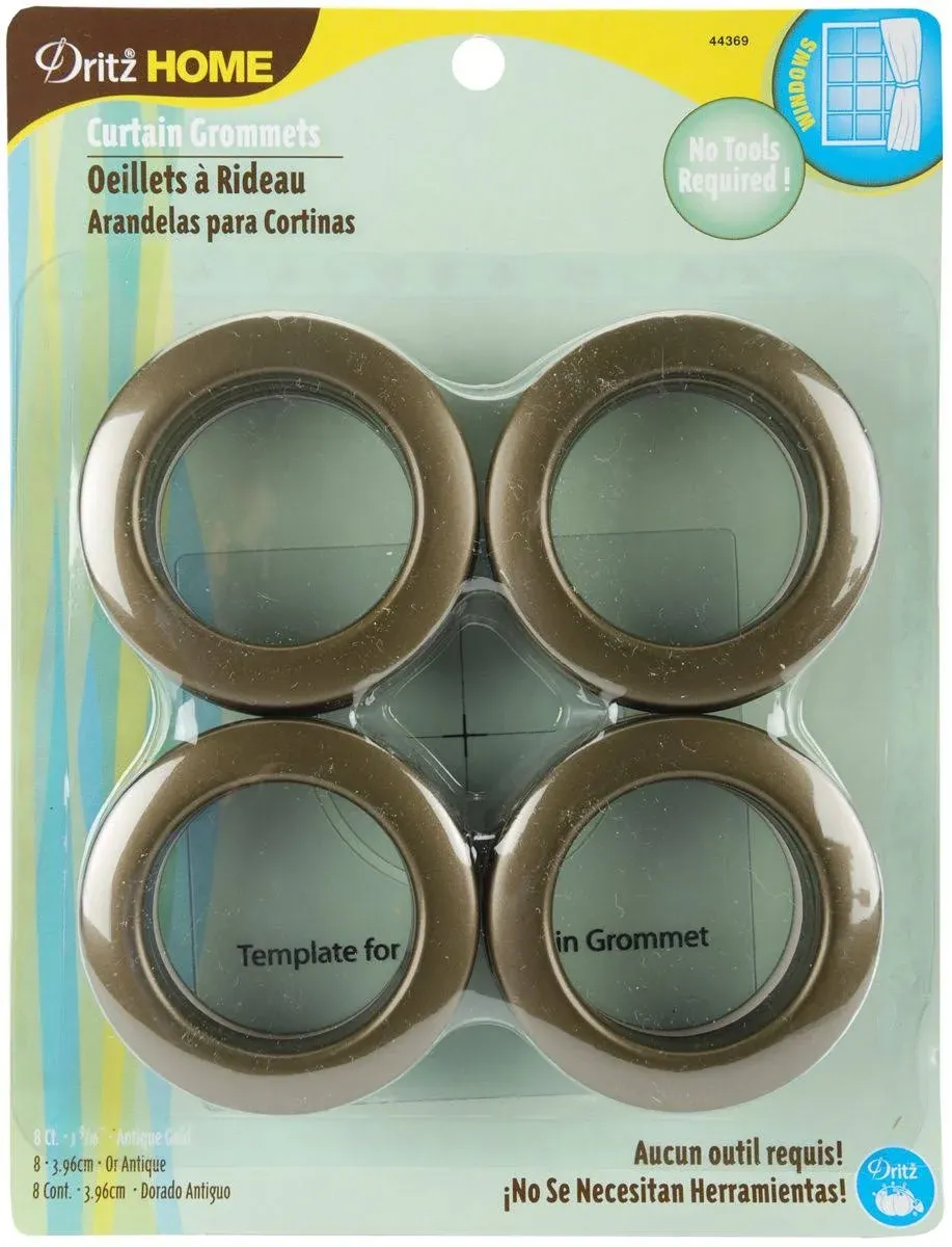 Dritz Curtain Grommets 8 Pack Antique Gold 1 - 9/16''