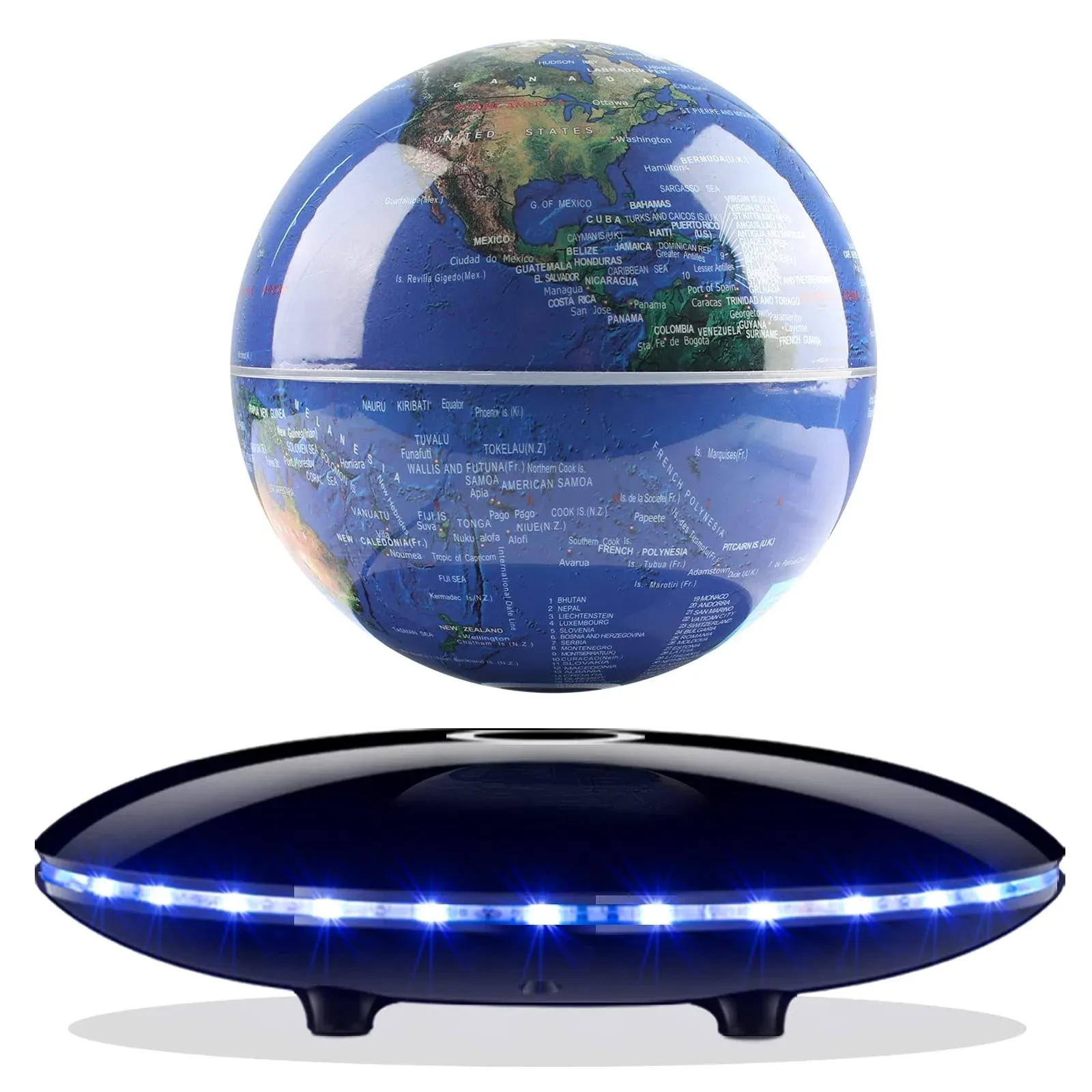 Levitating Globe Gadget Magnetic Floating World Map Office LED Light Base NEW