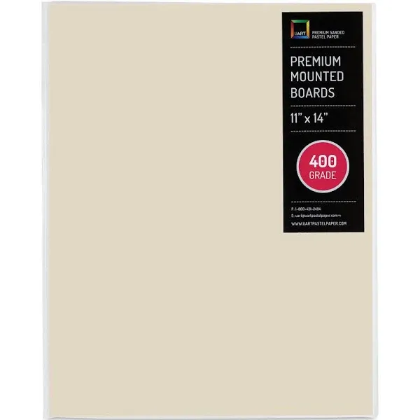 UArt Premium Sanded Pastel Paper Board - 11" x 14", Neutral, 400 Grit