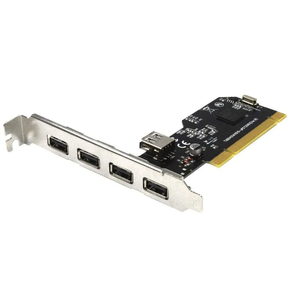 GODSHARK Internal USB 2.0 PCI Card, 5 Port (4 External & 1 internal) PCI ...