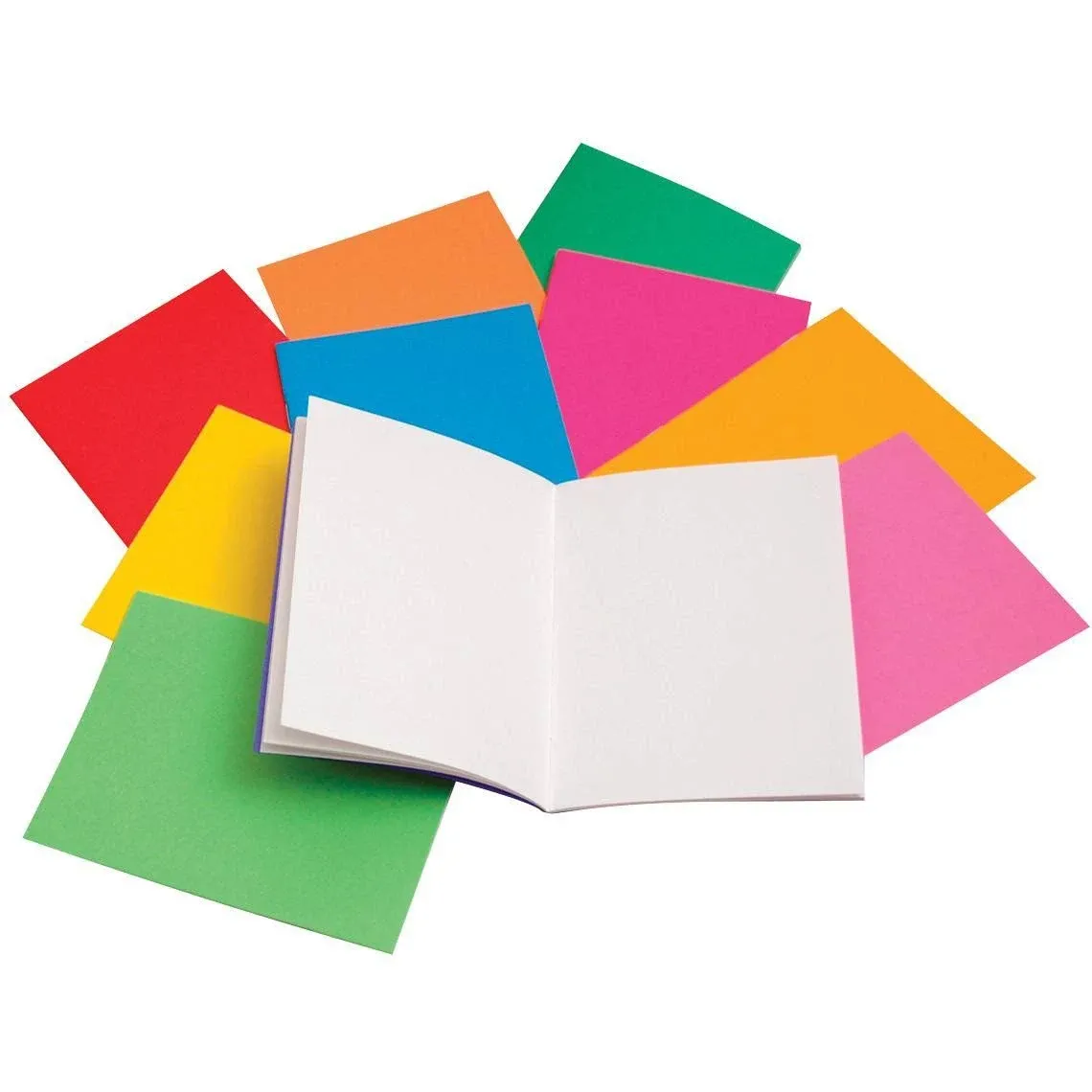 Hygloss Products - 77640 Colorful Blank Books – Books for Journaling, Sketching, Writing & More – Great for Arts & Crafts - 10 Assorted Bright, Fun Colors - Pocket-Size - 4.25 x 5.5 Inches - 10 Pack