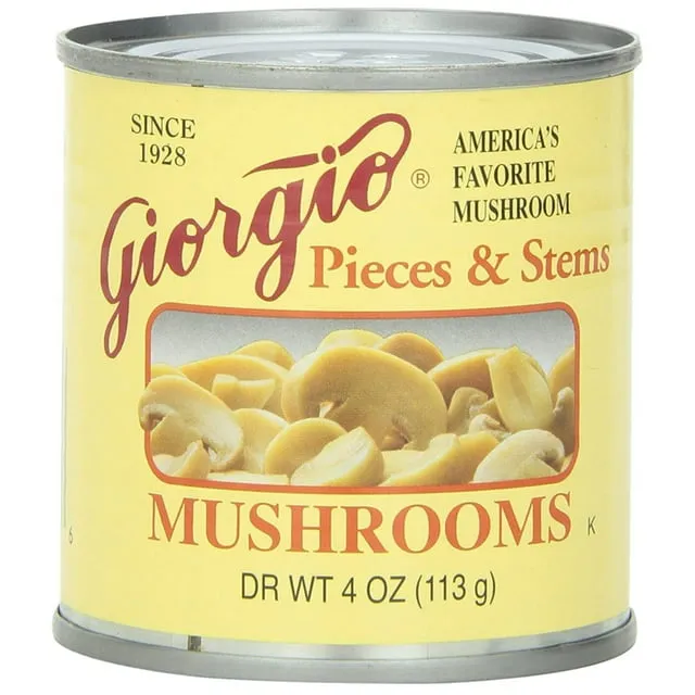 Giorgio whole sliced Mushrooms, 4 Ounce (Pack of 12)