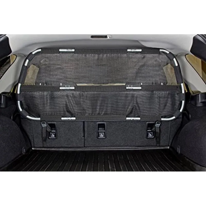 Bushwhacker Cargo Area Dog Barrier for CUV & Mid-Sized SUV 46" Wide Hatchback Pet Divider Crossover Vehicle Car Net Mesh Travel Back Seat Barricade Partition Gate Restraint Fence Trunk Shield