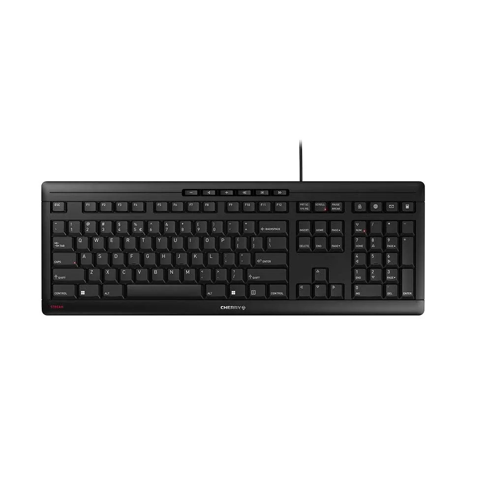 Cherry Wired Stream Keyboard, Black