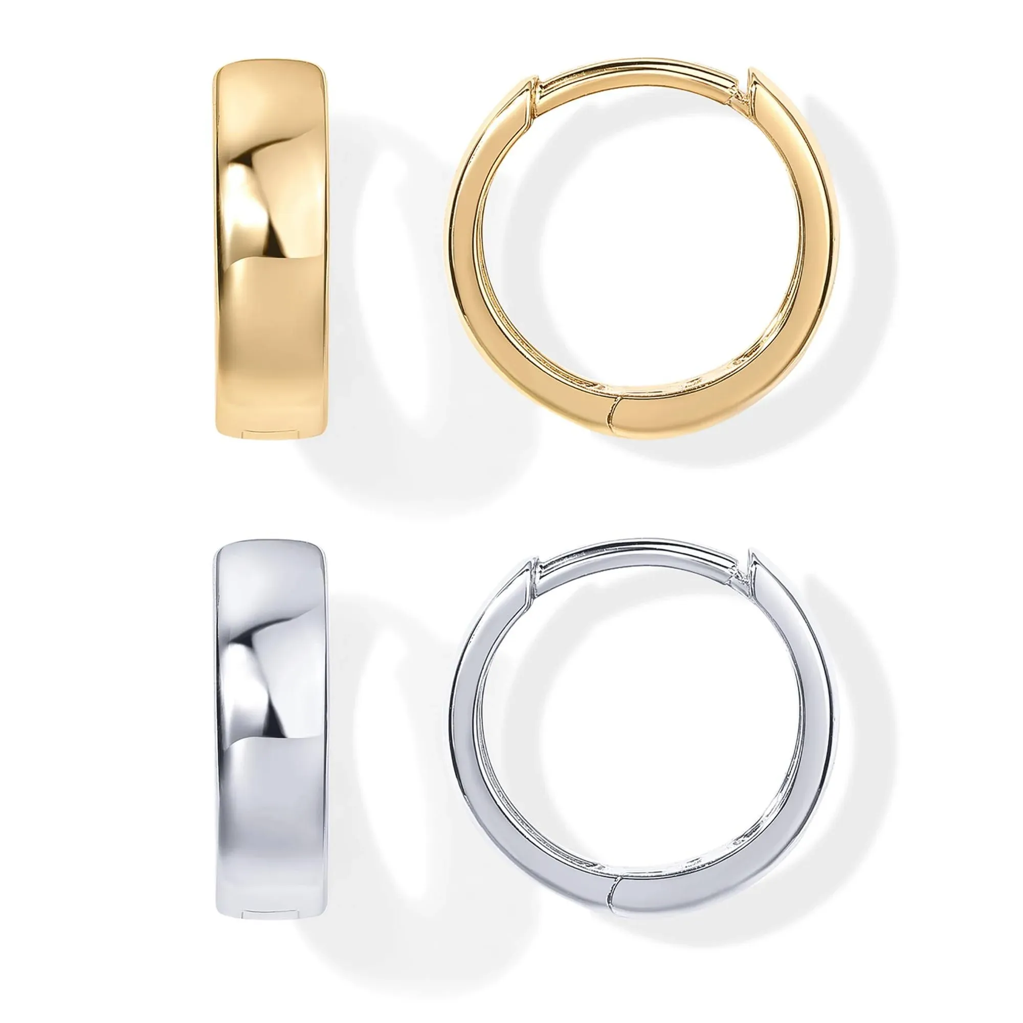 PAVOI 14K Gold Plated Sterling Silver Post Huggie Earrings | Small Hoop Earrings