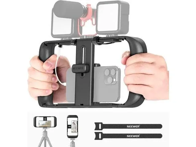 Neewer Smartphone Video Rig, Phone Video Stabilizer Grip Vlogging Cage with Cold ...