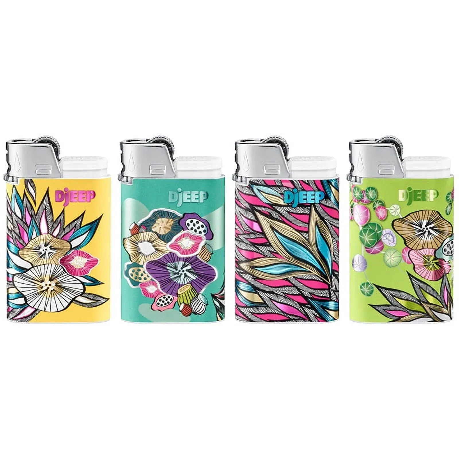 Djeep Pocket Lighters, Vibrant Collection Textured Metallic, Colorful Unique ...