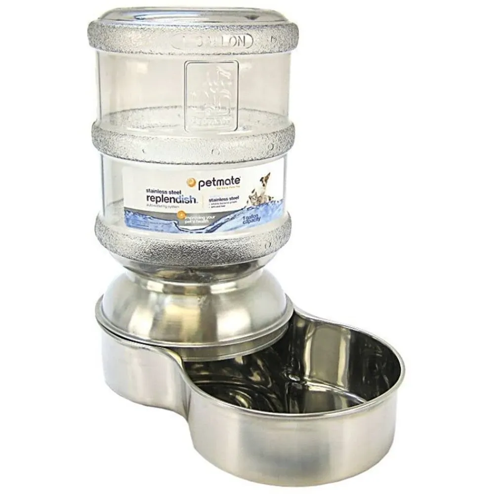 Petmate Small Stainless Steel Replendish Pet Waterer