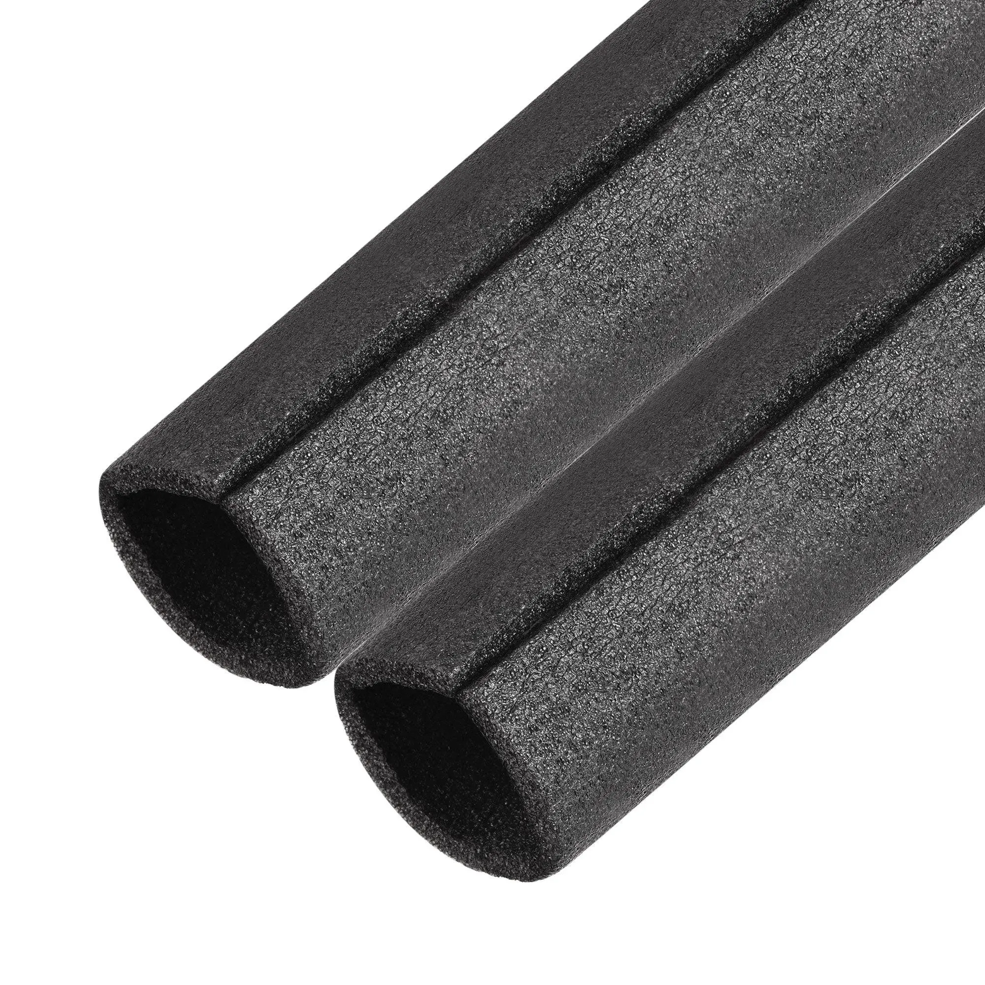 2pcs Foam Tube 1.64 ft Length 2.34in ID 3.12in OD Hollow Polyethylene Black