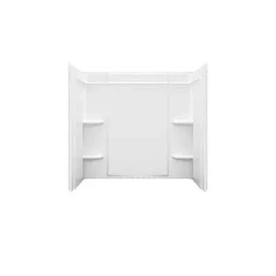 Sterling Ensemble Alcove 60 in. x 30 in. x 55 in. Fixed 3-Piece Direct-to-Stud Tub Surround in White 71374100-0