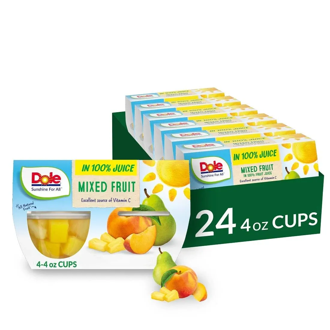 Dole Fruit Bowls Low Fat Apples & Creme Parfait Snacks, 4oz 24 Total Cups, Gluten & Dairy Free, Bulk Lunch Snacks for Kids & Adults