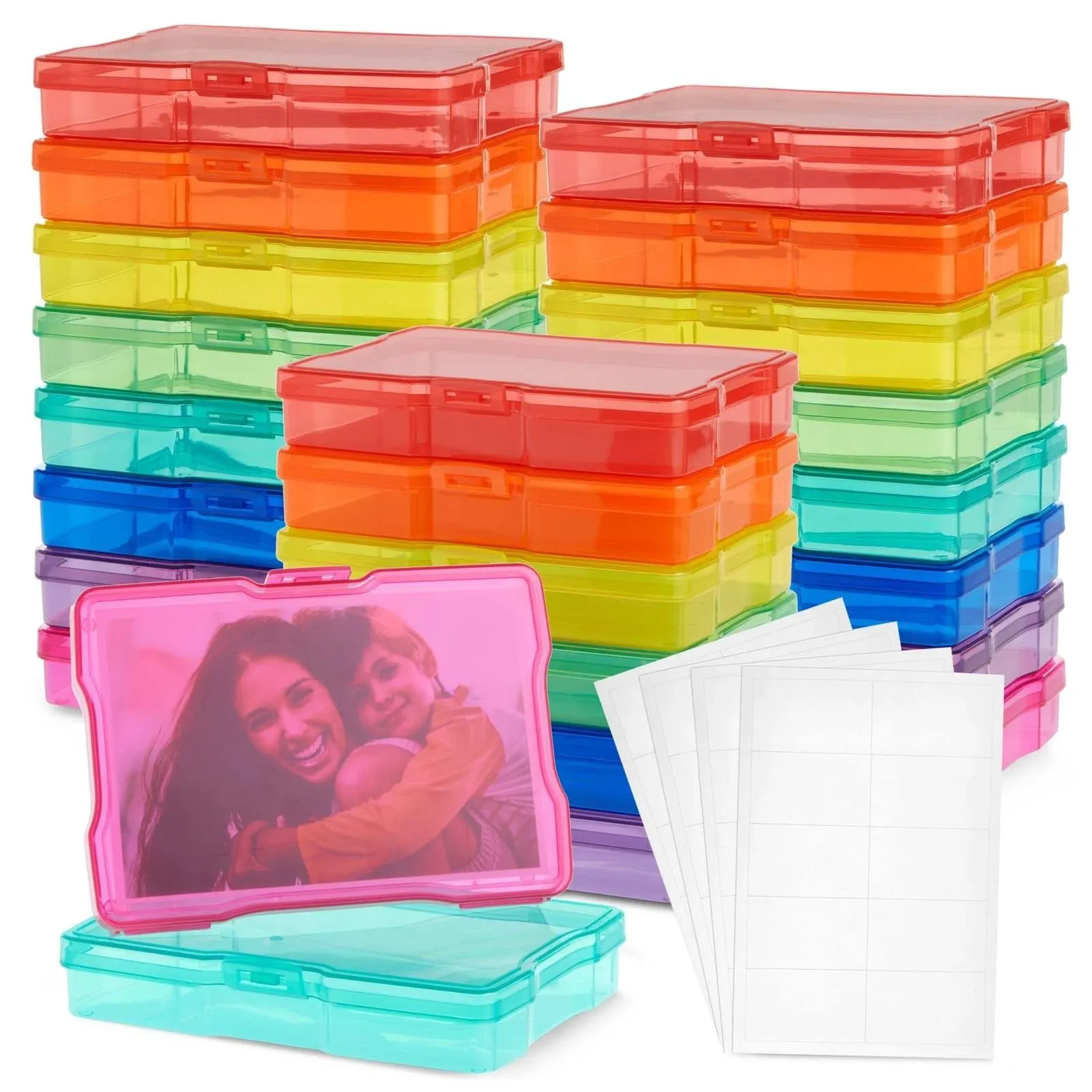 Bright Creations 24-Pack Photo Storage Boxes for 4x6 Pictures with 40 Blank ...