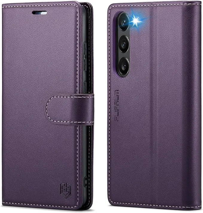 for Samsung Galaxy S23 5G Wallet Case with RFID Blocking Credit Card Holder, PU Leather Folio Flip Kickstand Protective Shockproof Cover Women Men for Samsung S23 Phone case(Purple)