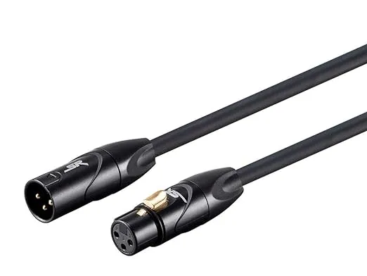 Monoprice XLR Male to XLR Female Cable - 1.5 Feet, 16AWG, Gold Plated, Microphone & Interconnect - Stage Right Series