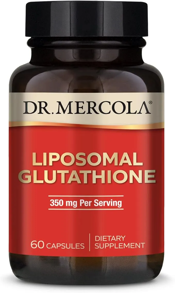 Dr. Mercola Liposomal Glutathione, 30 Servings (60 Capsules), 350 mg Per Serving, Dietary Supplement, Supports Energy Production, Non-GMO