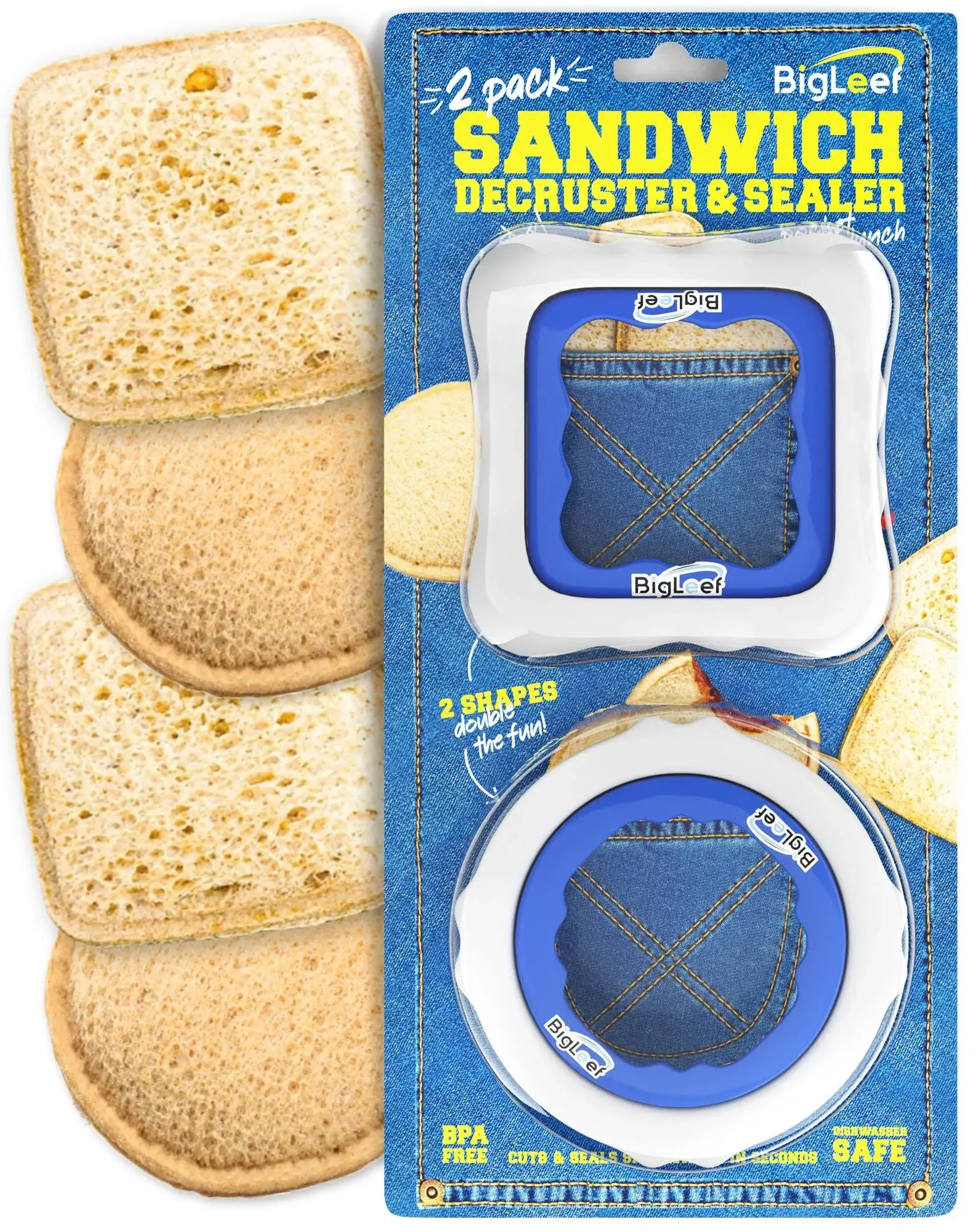 Bigleef 2-In-1 Sandwich Cutter and Sealer for Kids - Create DIY Pocket Sandwiche