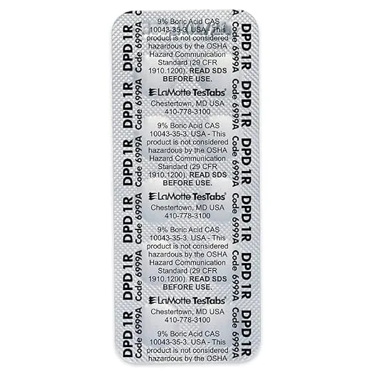 LaMotte 6999A Visual Grade TesTabs, Chlorine DPD #1 RAPID, 100 ct.