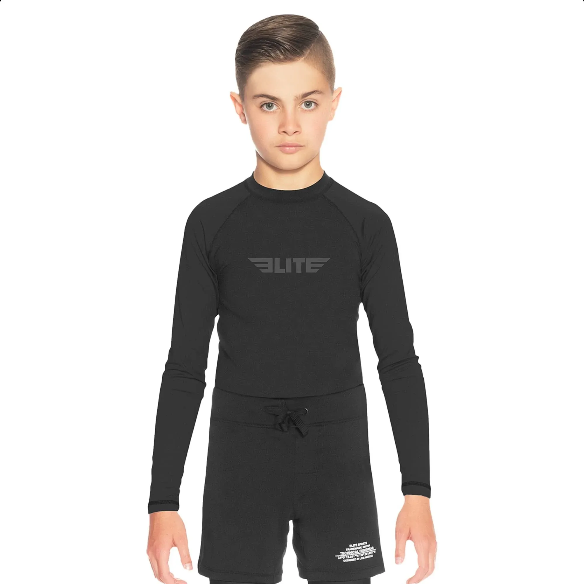 Elite Sports Rash Guards for Boys and Girls, Full Sleeve Compression BJJ Kids and ...