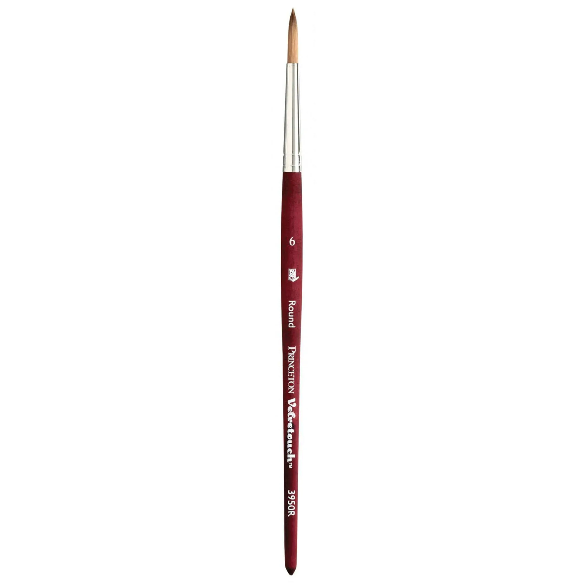 Princeton Velvetouch, Series 3950, Paint Brush for Acrylic, Oil and Watercolor, Round, 2