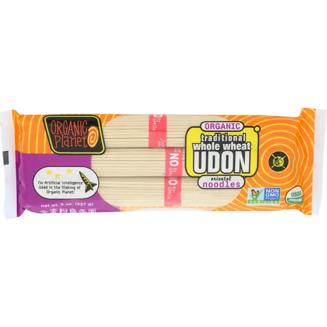 Organic Planet Traditional Whole Wheat Udon Oriental Noodles - Case Of 12 - 8 Oz.