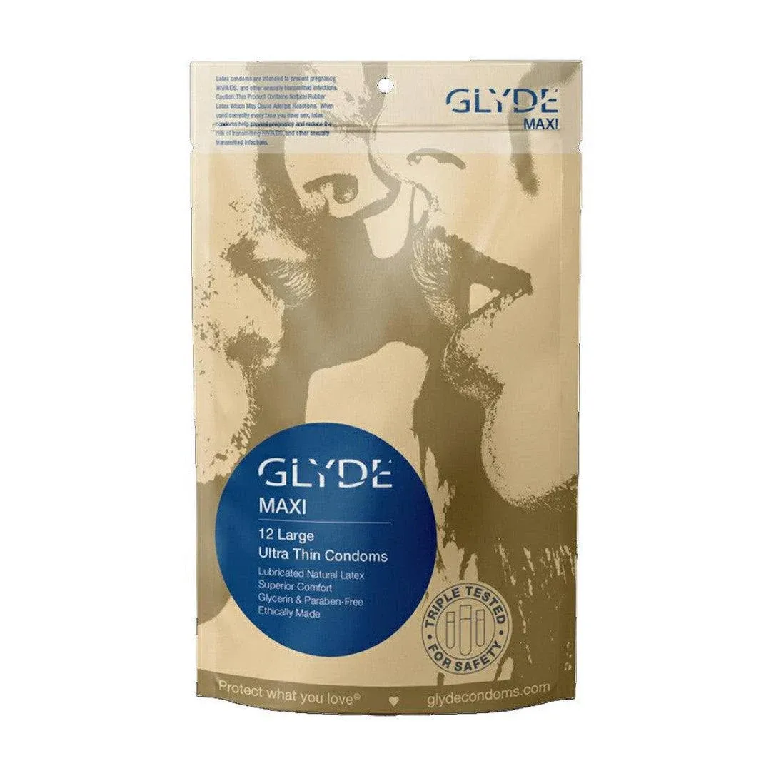 Glyde Maxi Condoms, Large & XL 12 Count