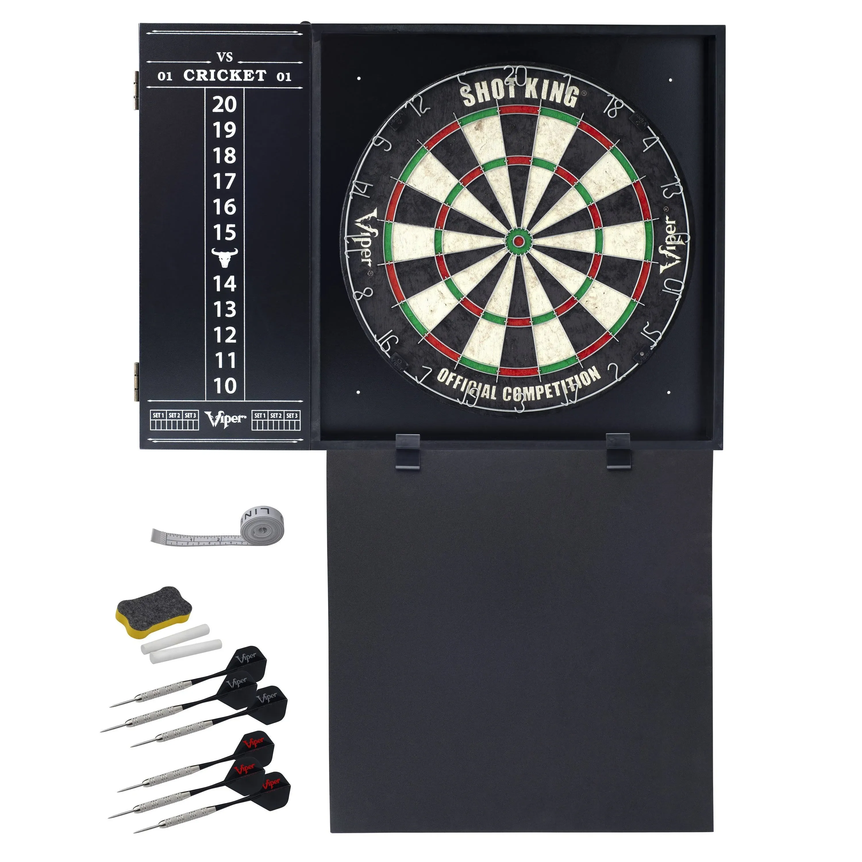 Viper Steadfast Dart Backboard with Shot King Sisal Board - Black