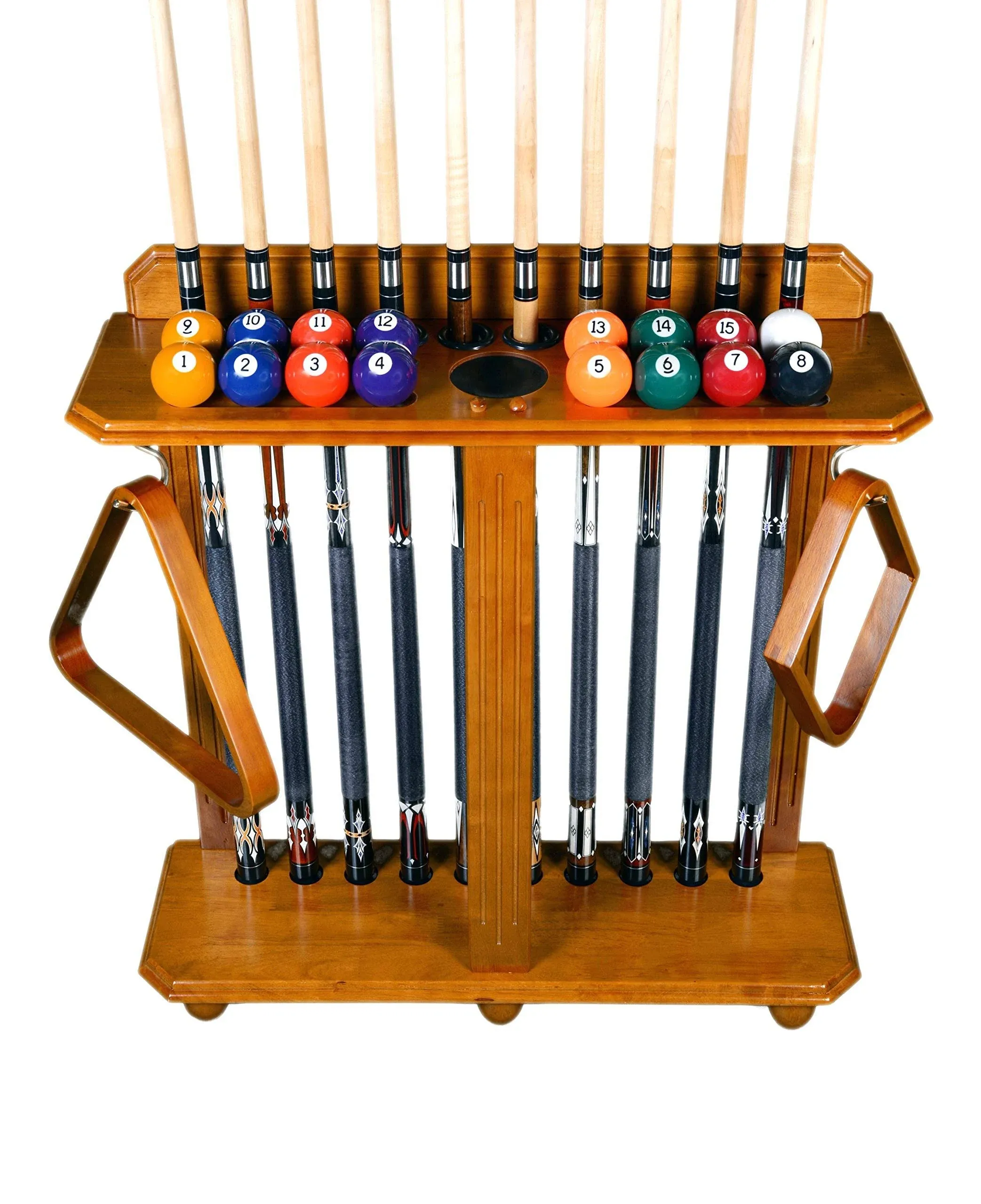 Iszy Billiards Cue Rack Only - 10 Pool - Billiard Stick Ball Set Floor - Stand ...