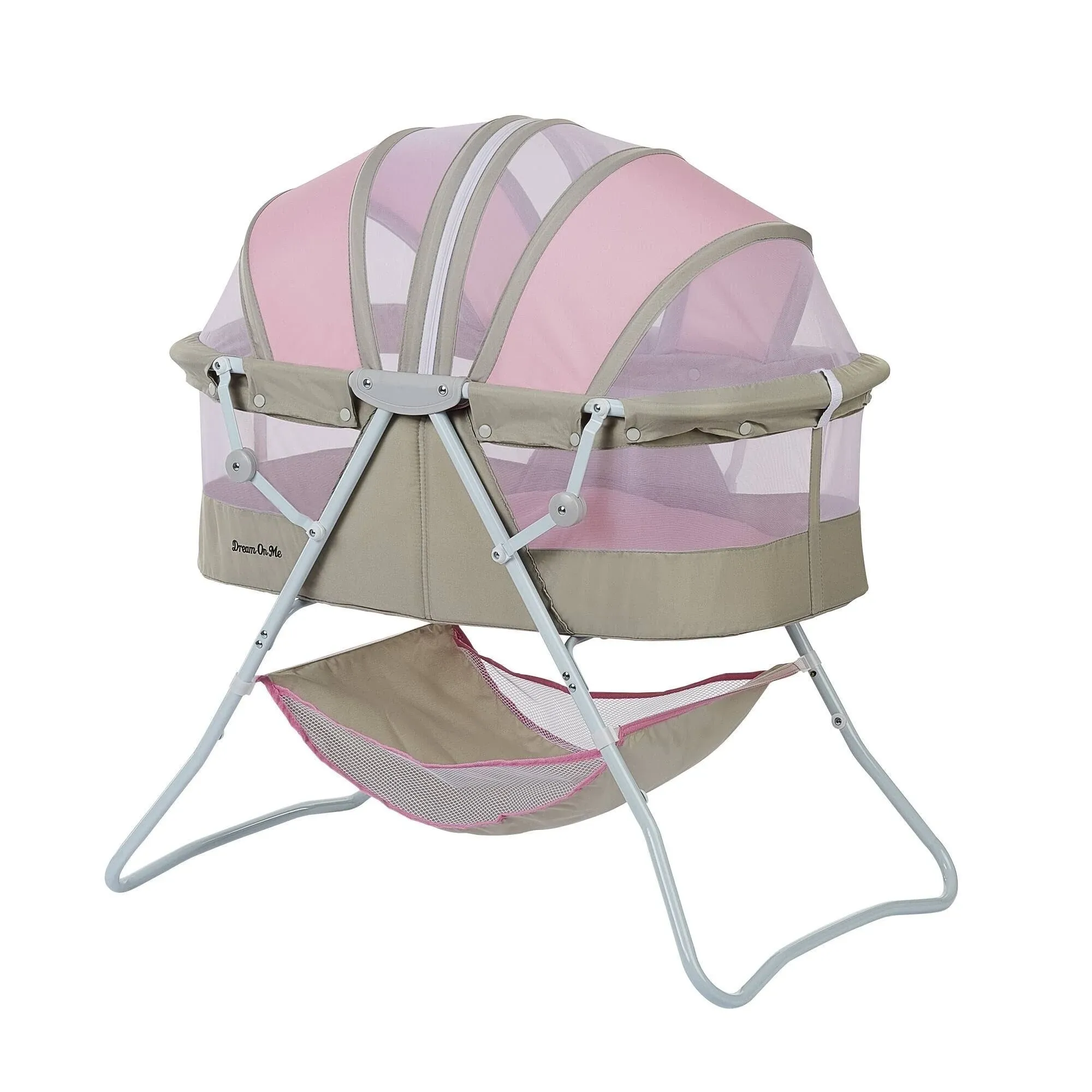 Dream on Me Karley Bassinet - Grey and Pink