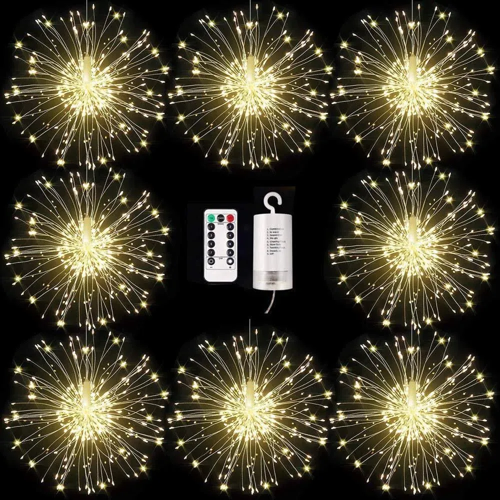 Fbsport 8 Pack Firework Lights 120 LED Copper Wire Starburst Lights, 8 Modes ...