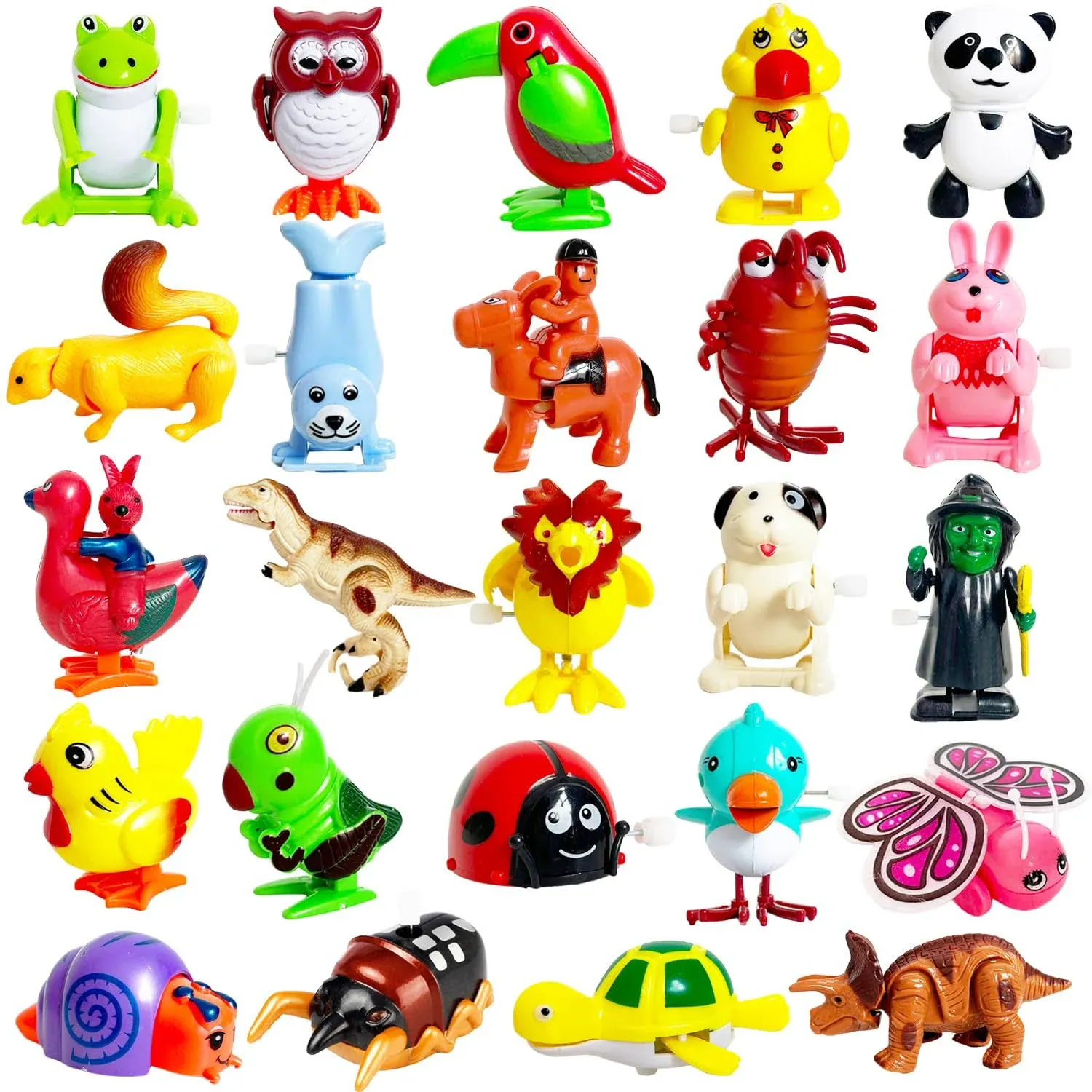 Baaxxango 24 Pcs Wind Up Toys Assorted Animals Bulk Flipping Walking Jumping ...