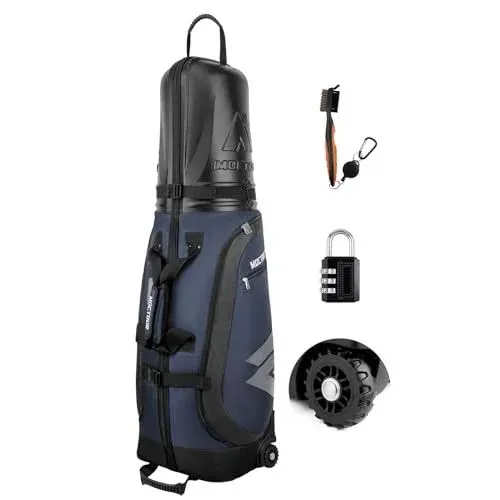 Golf Travel Bags for Airlines with Wheels & ABS Hard Case Top, Protect Your Clubs, Waterproof 1680D Oxford Fabric and Oversize Tank Wheels, Lightweight and Easy to Maneuver