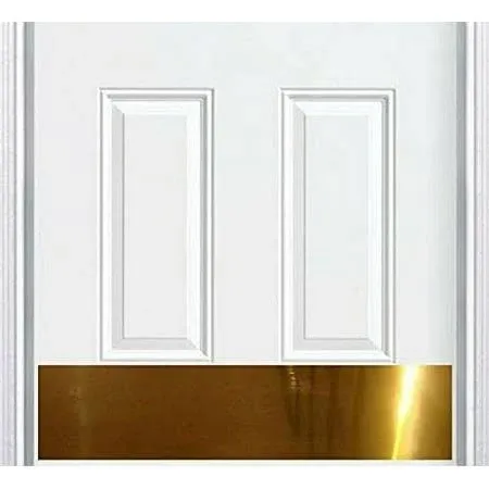 Deck The Door Decor | Door Kick Plate - Anodized Aluminum - Shiny Brass Finish - Magnetic Mount for Steel Doors - 8 inchx34 inch, Size: 8 x 34, Gold