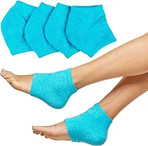 ZenToes Moisturizing Fuzzy Sleep Socks with Vitamin E, Olive Oil and Jojoba Seed Oil to Soften and Hydrate Dry Cracked Heels (Regular, Purple)