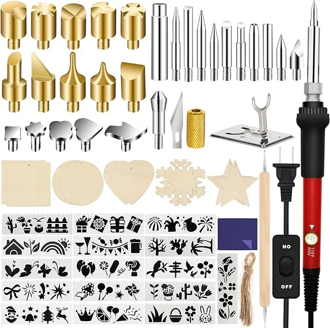 PETUOL Wood Burning Kit for Beginners 73pcs Professional Wood Burning Pen and ...