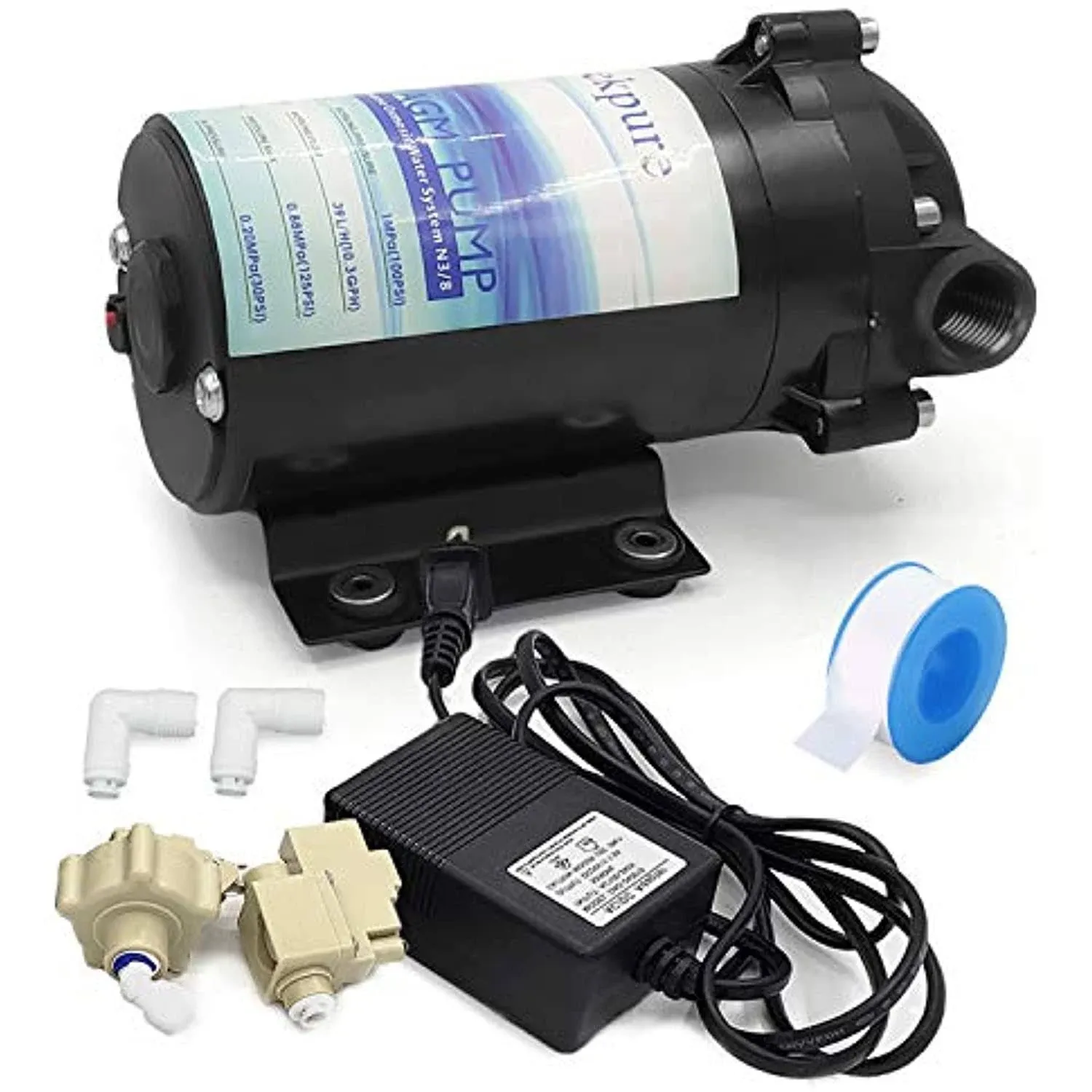 Geekpure Reverse Osmosis Booster Pump Kit with Transformer + High and Low Pre...