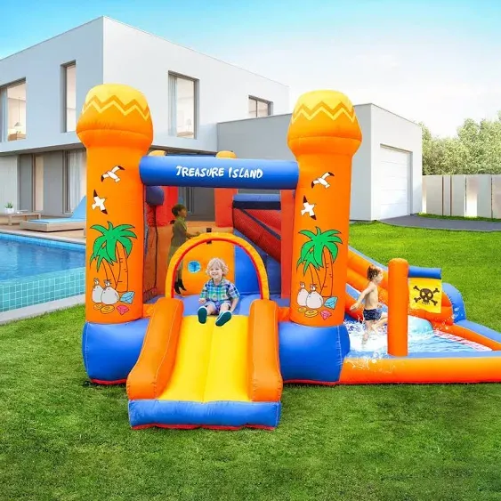 11' x 11' Bounce House with Water Slide and Air Blower Pirecart