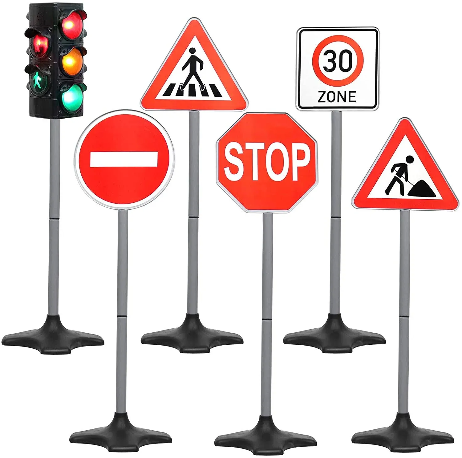 Traffic Light Toys for Kids with 5 Street Signs