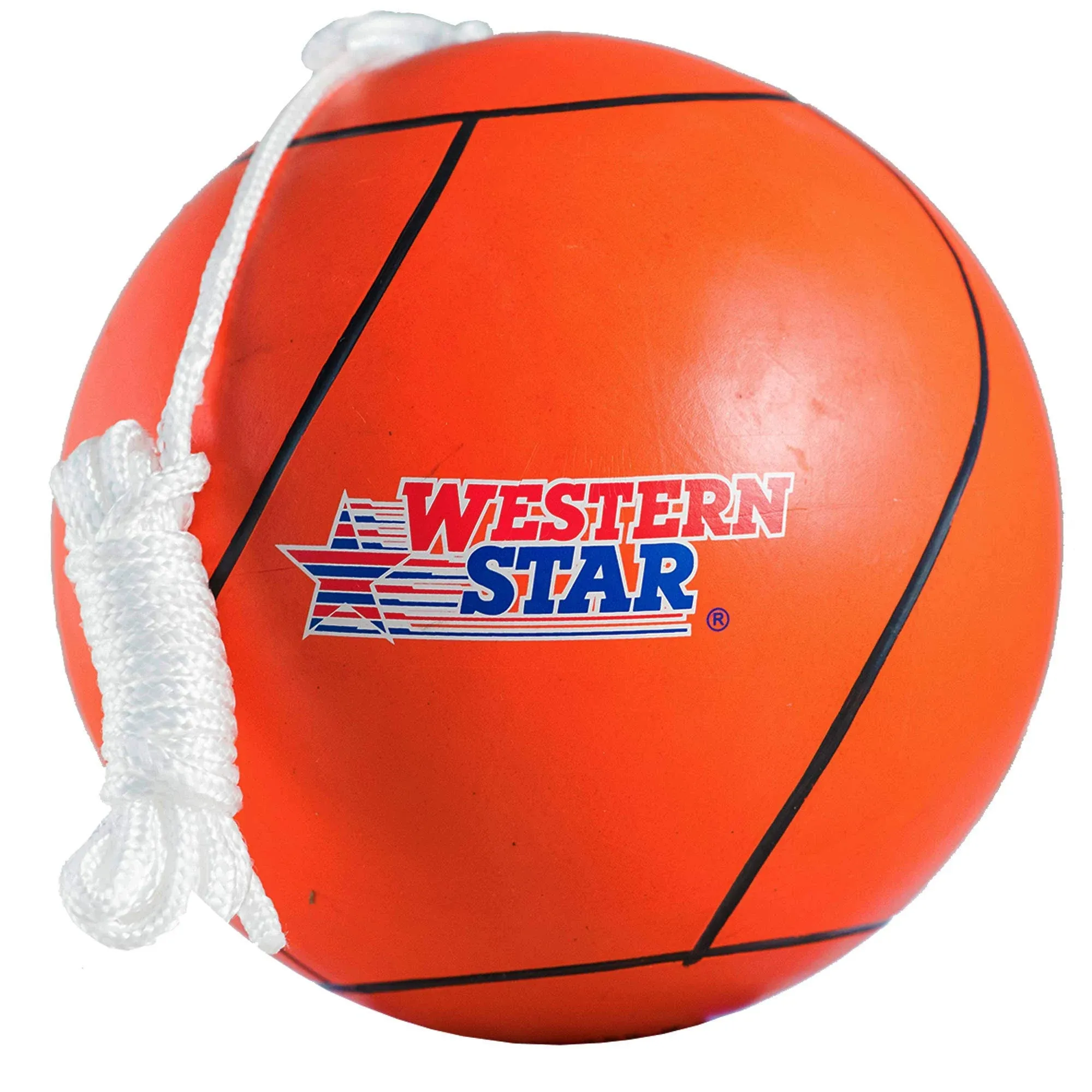 Western Star Tetherball Game Set - Soft-Touch Tether Ball with Durable Attached Rope - Indoor, Outdoor, 5 Colors - Easy Attach & Play - A Classic Family Outdoor Game for Kids