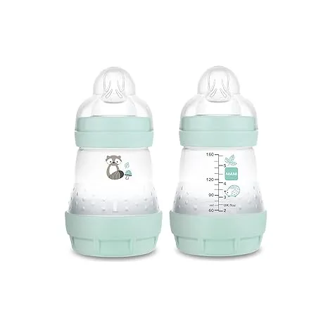 MAM Easy Start Matte Anti-Colic Baby Bottles, 5oz (2 Count), Slow Flow Nipples, Baby Boy