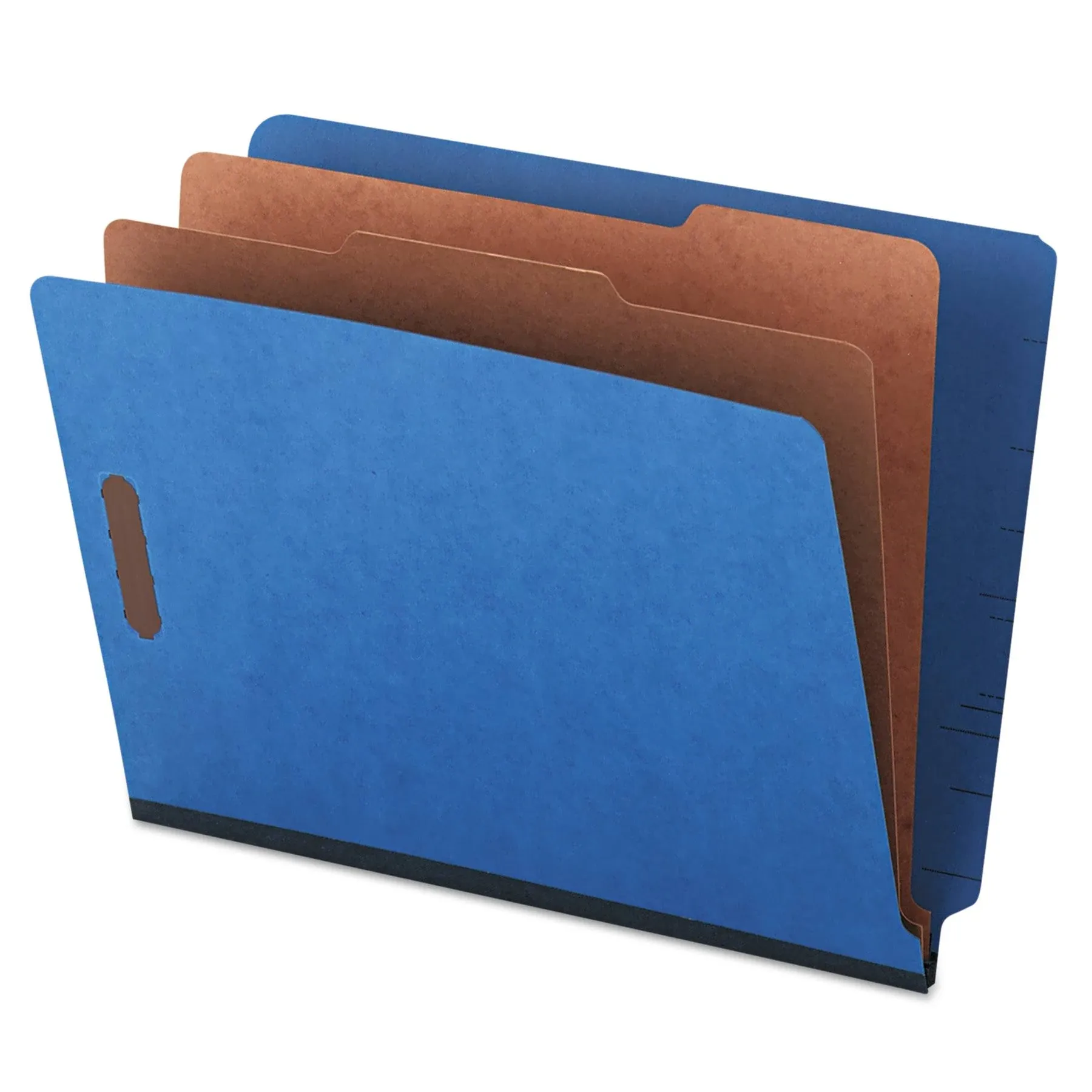 Universal Pressboard End Tab Classification Folders Letter Six-Section Blue 10/Box