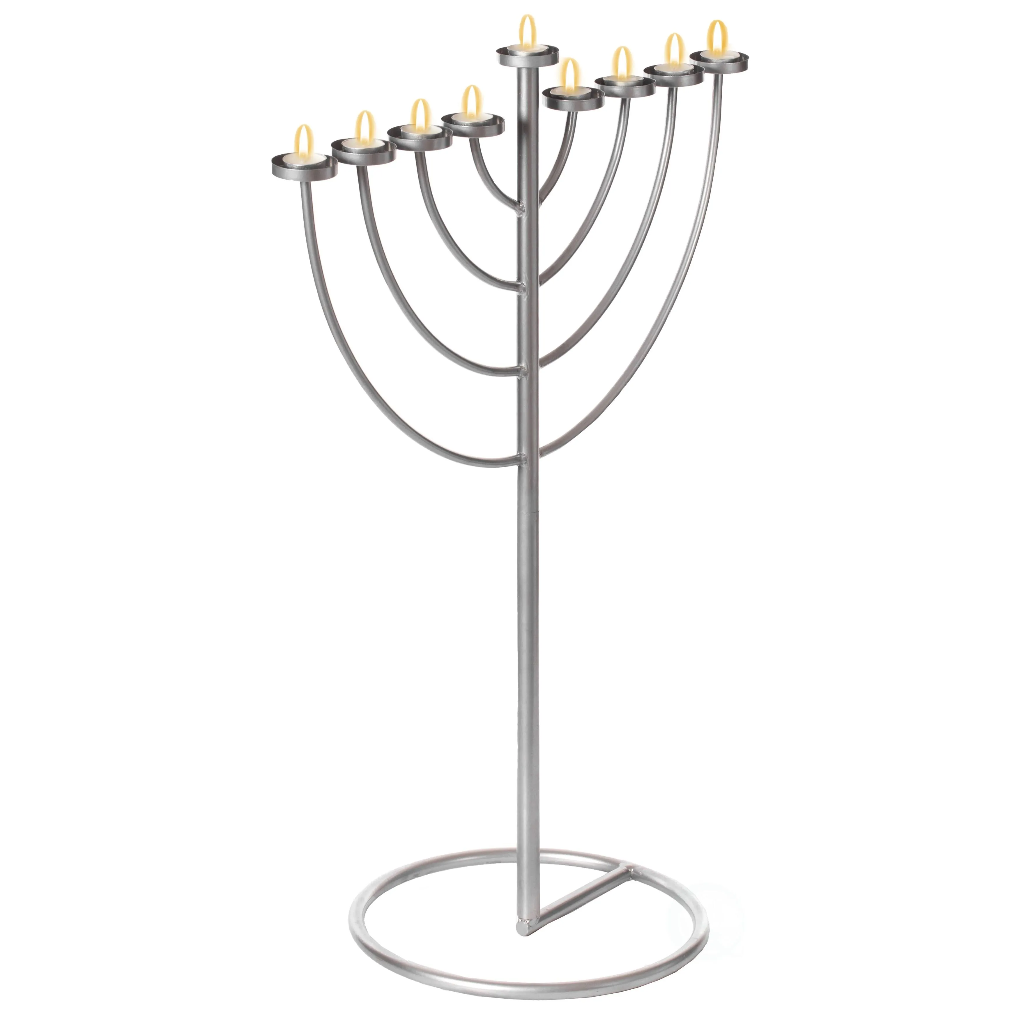 Vintiquewise Modern 9 Branch Lighting Thin Pipe Hanukkah Menorah