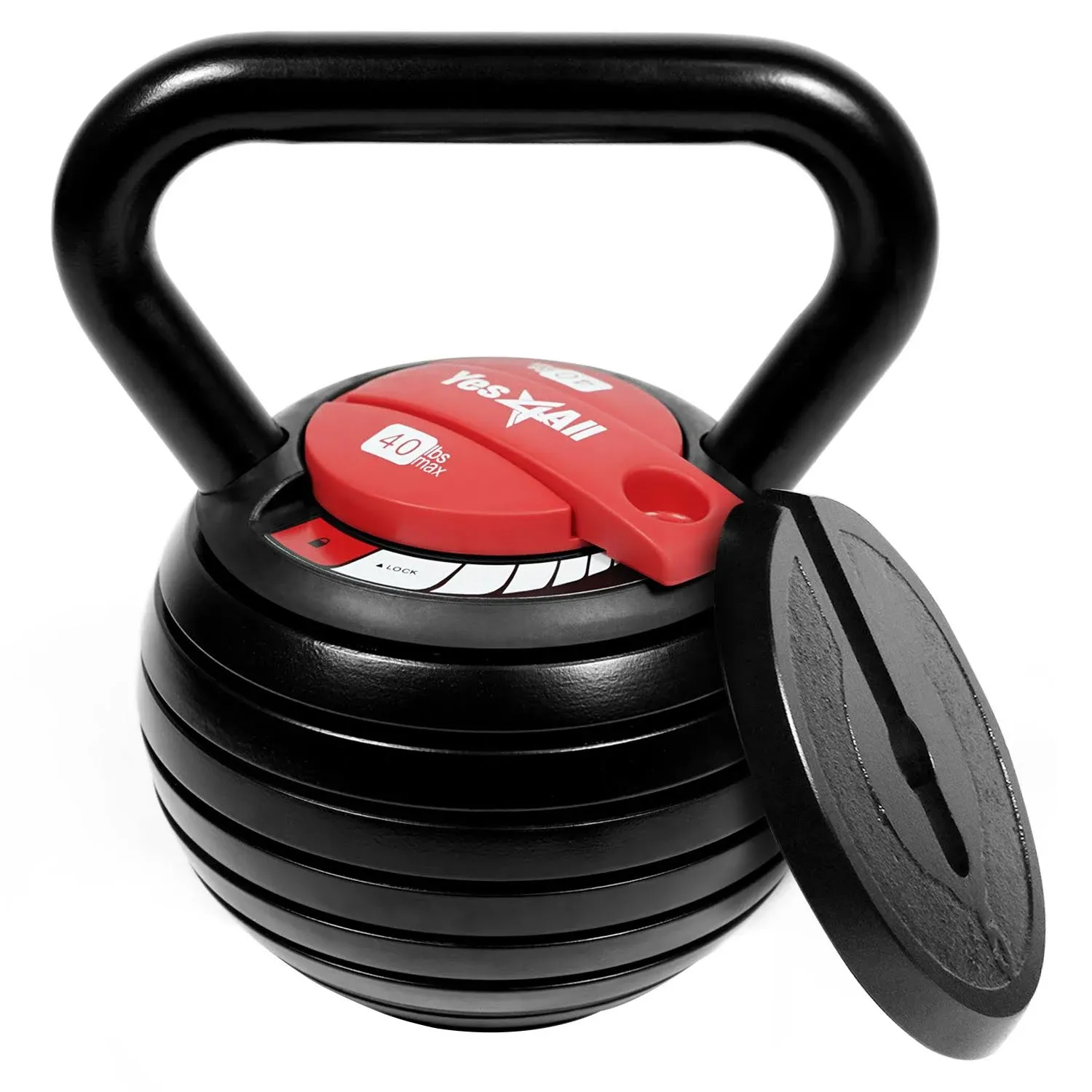 Yes4all 10-40lb Adjustable Kettlebell Weights, Red Color